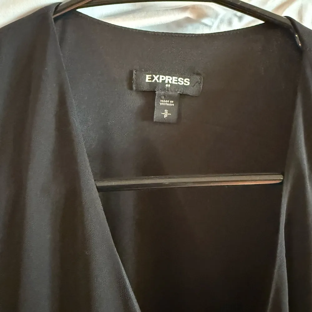 Express Black Sheath Dress with Plunge Neckline and Bishop Sleeves - Image 3