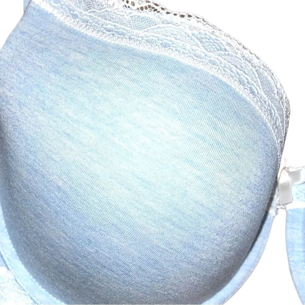 Dorina powder blue underwire bra with white lace trim Nwot Blue Size undefined - Image 4