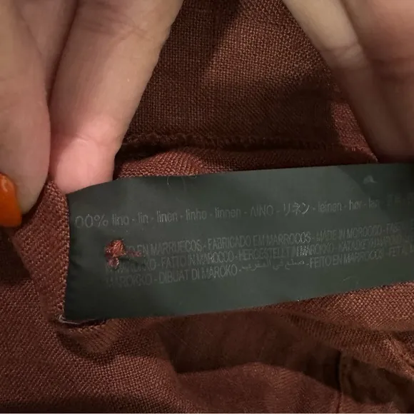 NWT Zara 100% Linen Brown Jumpsuit The Veronica Overall Brown Size Small‎ - Image 10