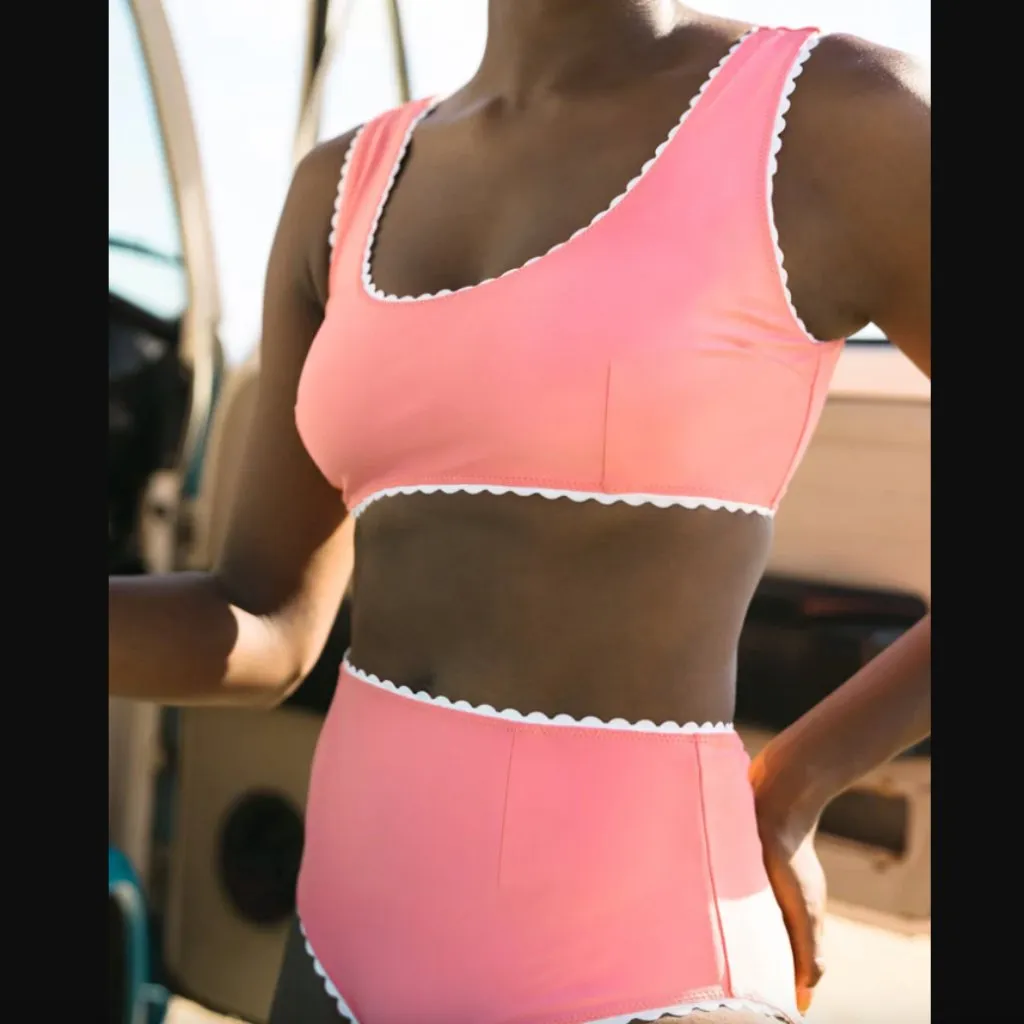 Hammies 60s Style Pink 2 Piece Bikini Set S - Image 5