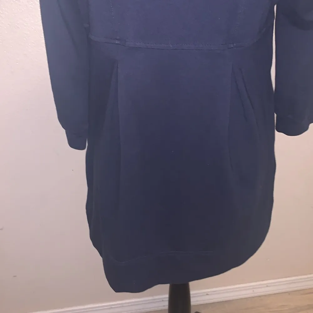 Motto Your Style Mantra navy blue pleated peplum style peacoat Size XS - Image 7