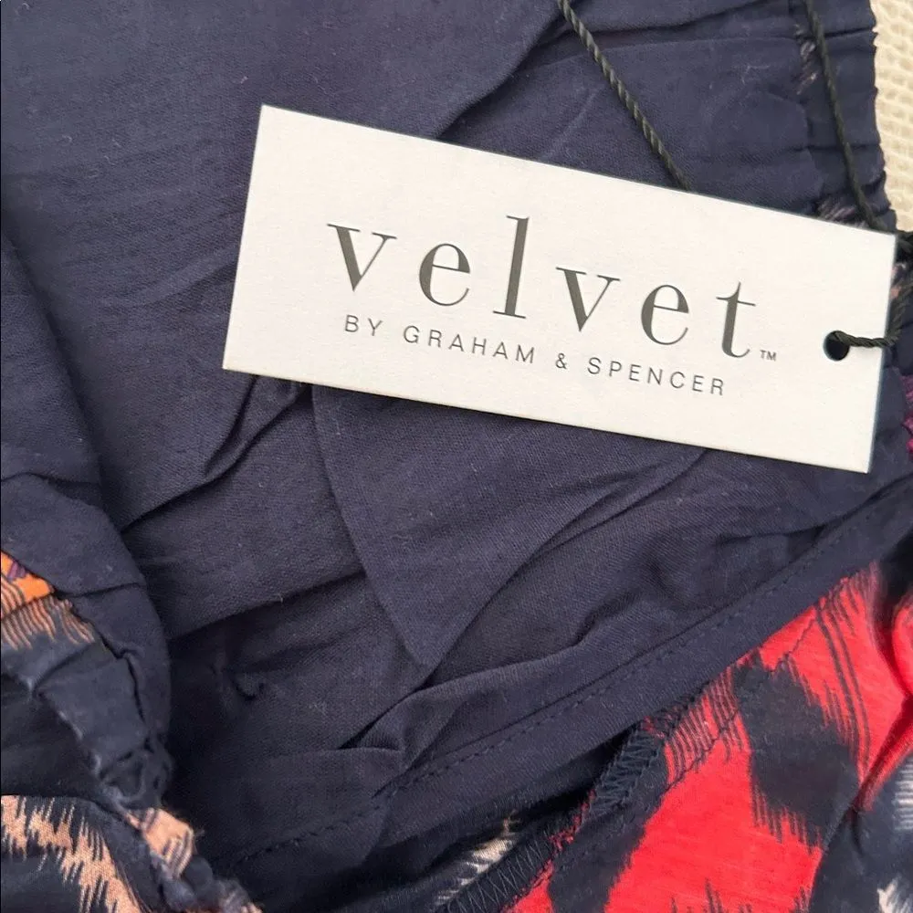 Velvet by Graham & Spencer Edlin Printed Silk Cotton Voile, Twilight,Large, NWT Black - Image 9