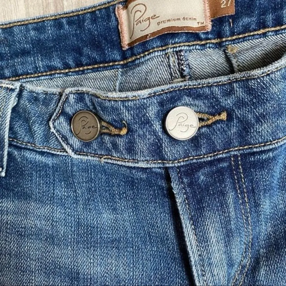 Paige Cropped Denim Jeans Distressed 27 - Image 4