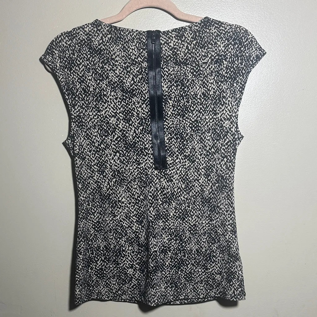 Ann Taylor Speckle Brown Black Career Top | Medium Petite - Image 3