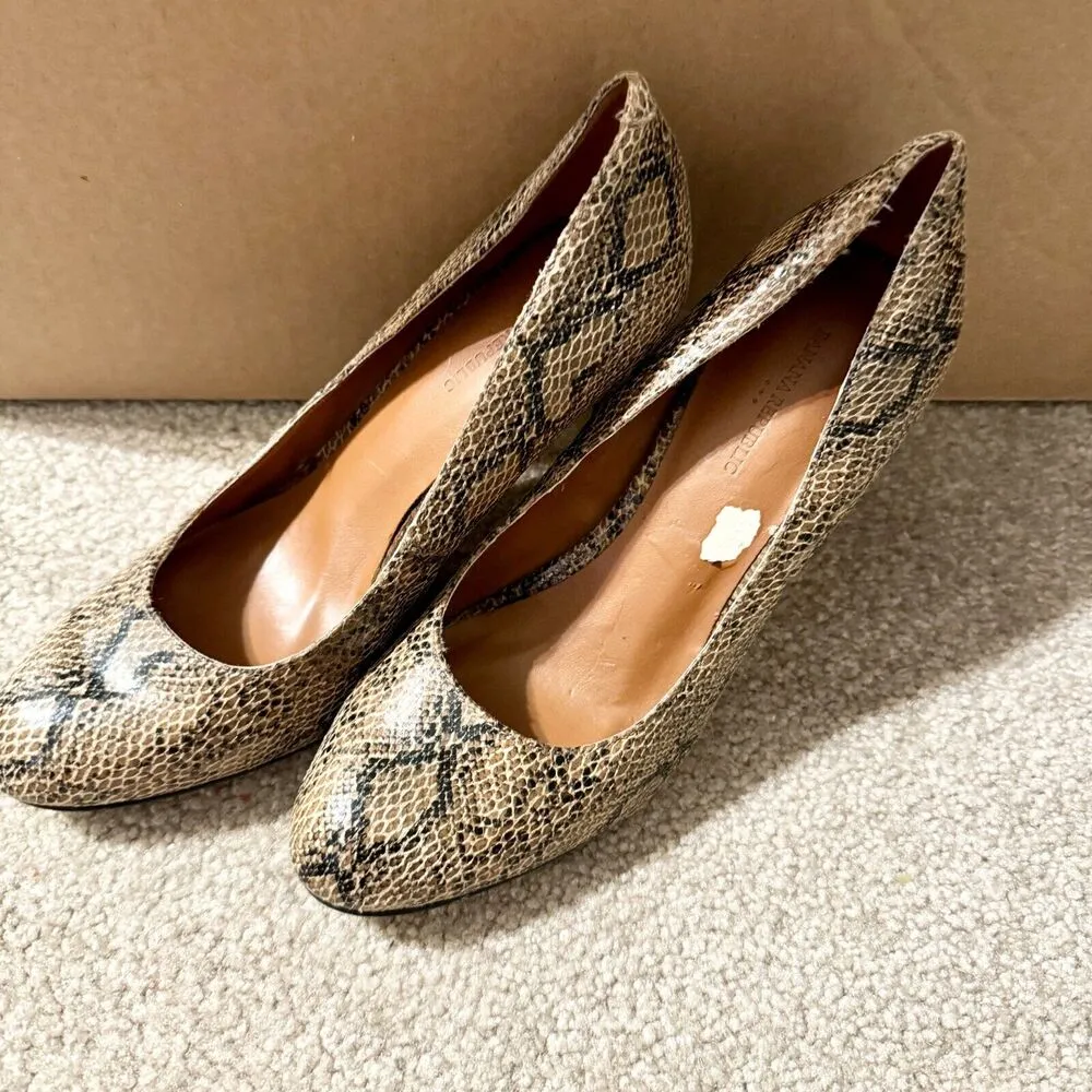 Banana Republic Size 7 Closed Toe Factory Snake Print Heel Round Toe Stilletto - Image 2
