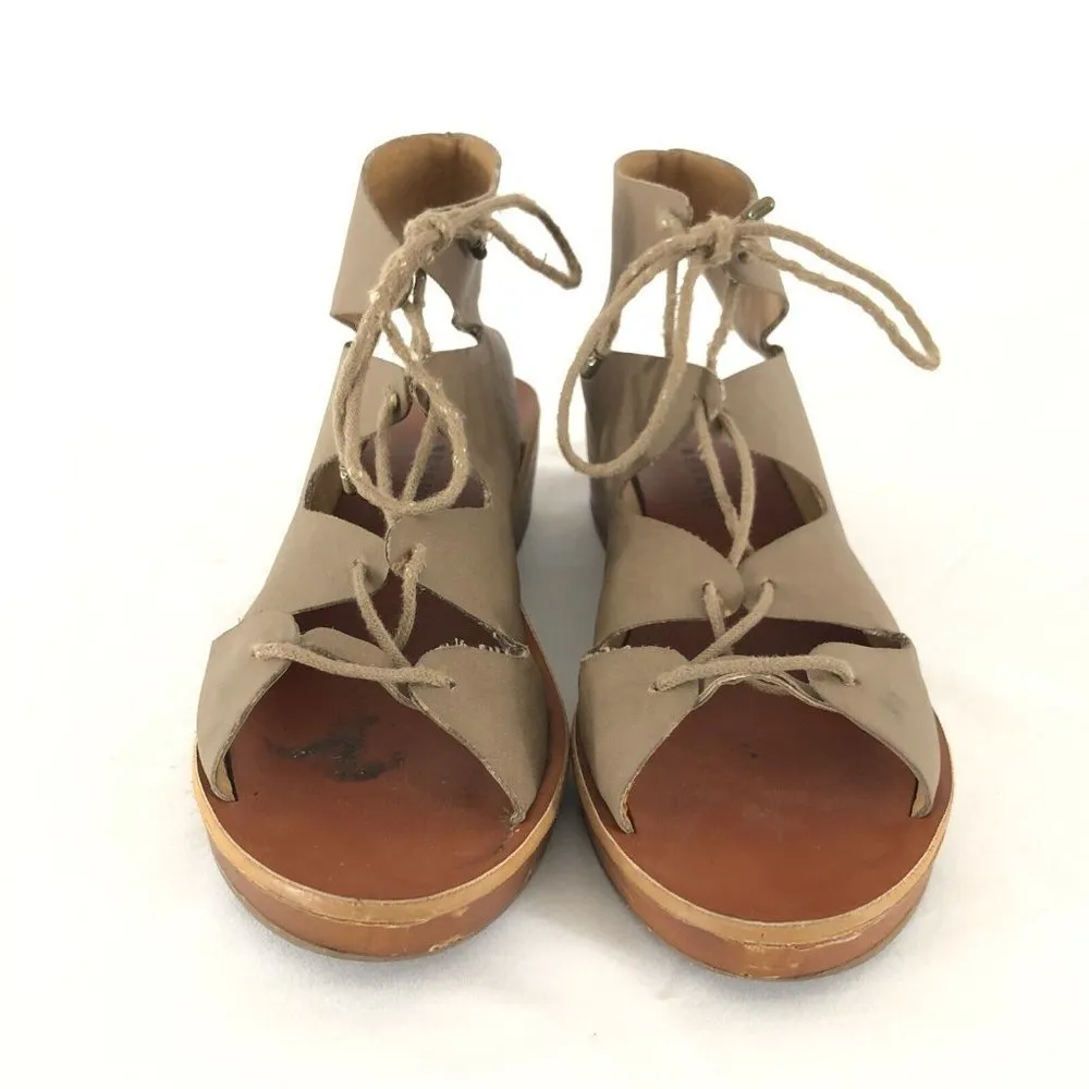 Lucky Brand Womens Shoes Hessina Gladiator Sandal Brown Lace Up Size 9 - Image 2