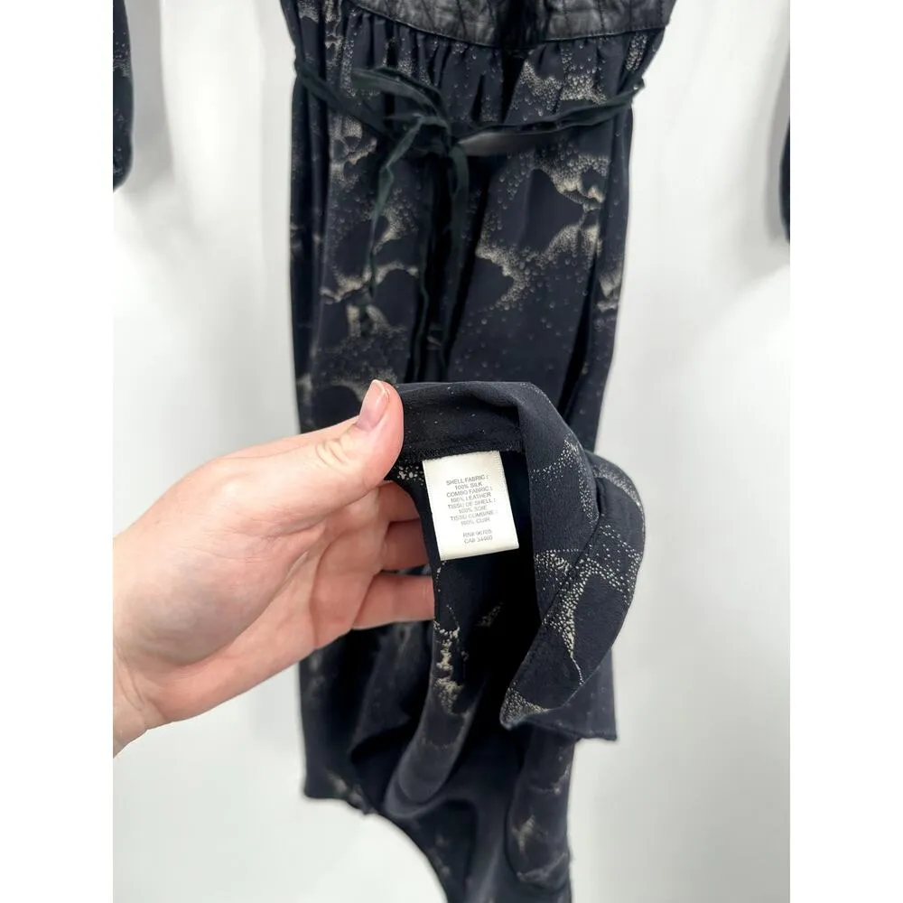 Rebecca Taylor Aristotle Print Faux Wrap Silk Dress Size 0 - Image 8