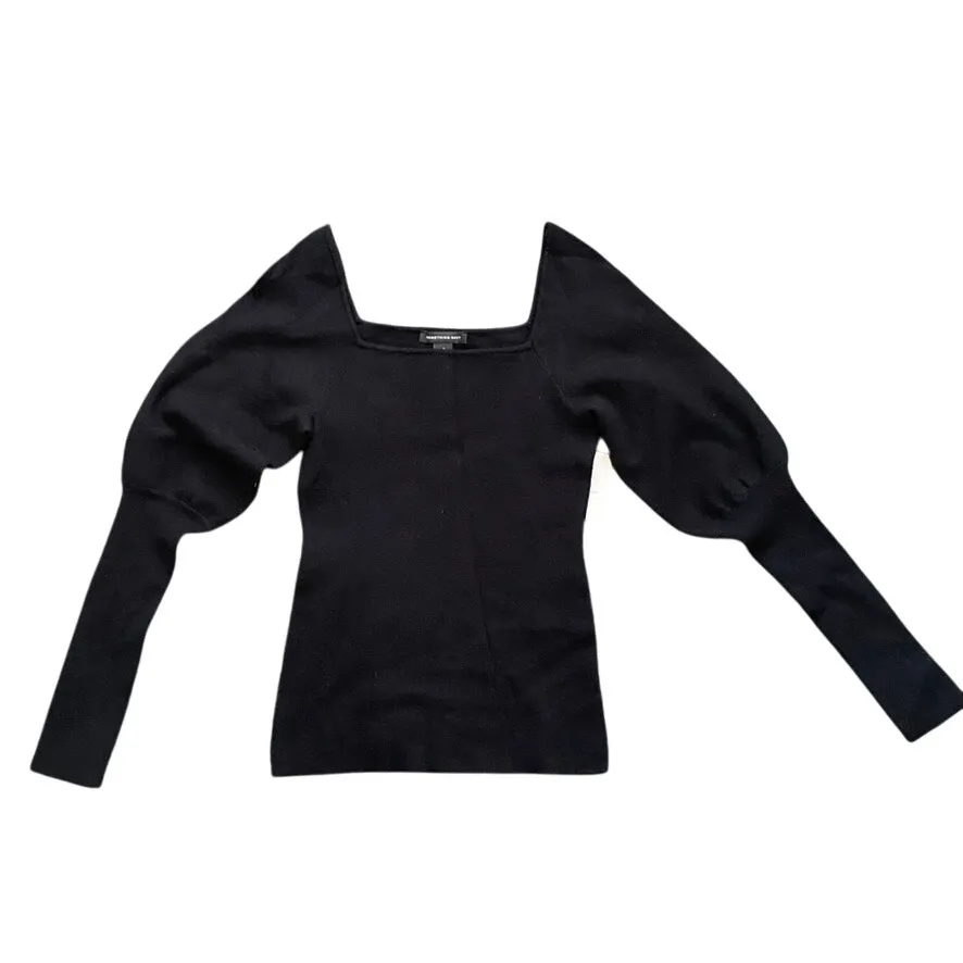 Something Navy Square Neck Sweater in Black, Size S - Image 4