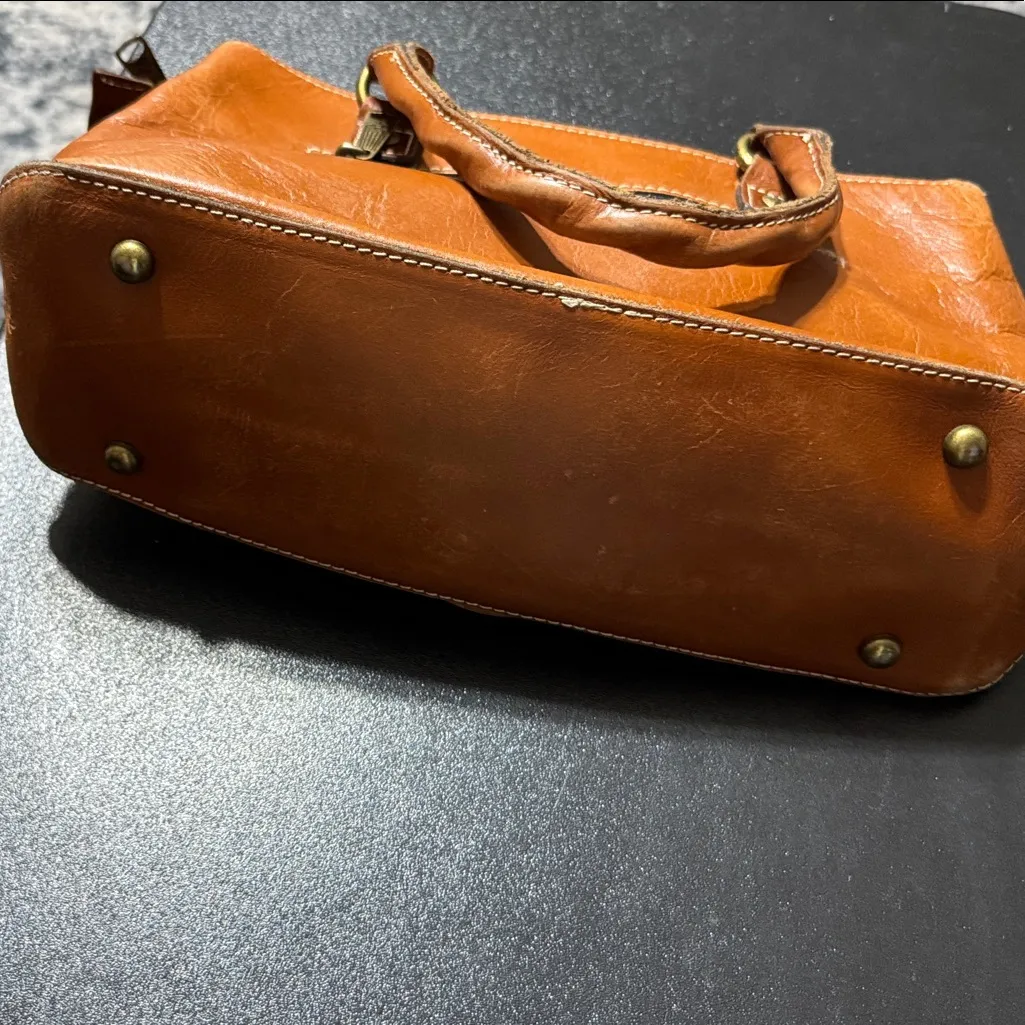 Patricia Nash Cognac Leather Satchel - Image 6