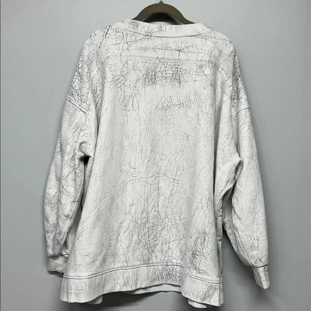 Lululemon Perfectly Oversized Crew Sweatshirt Thread Dye White Black - Image 3