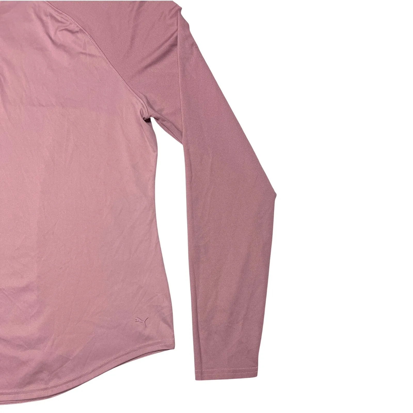 PUMA 1/4 Zip Performance Long Sleeve Top Women's Medium Dusty Rose EUC - Image 4