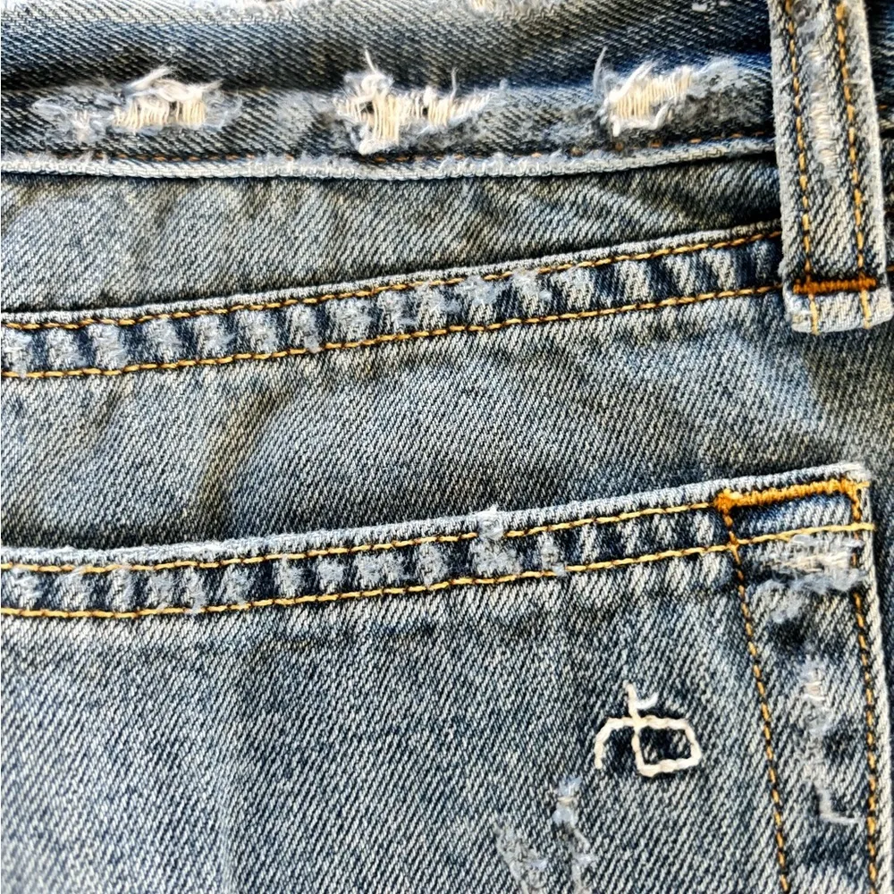 Rag & Bone Boyfriend Distressed Cuffed Denim Short Sz 29 In Obispo Rebel Cotton - Image 8
