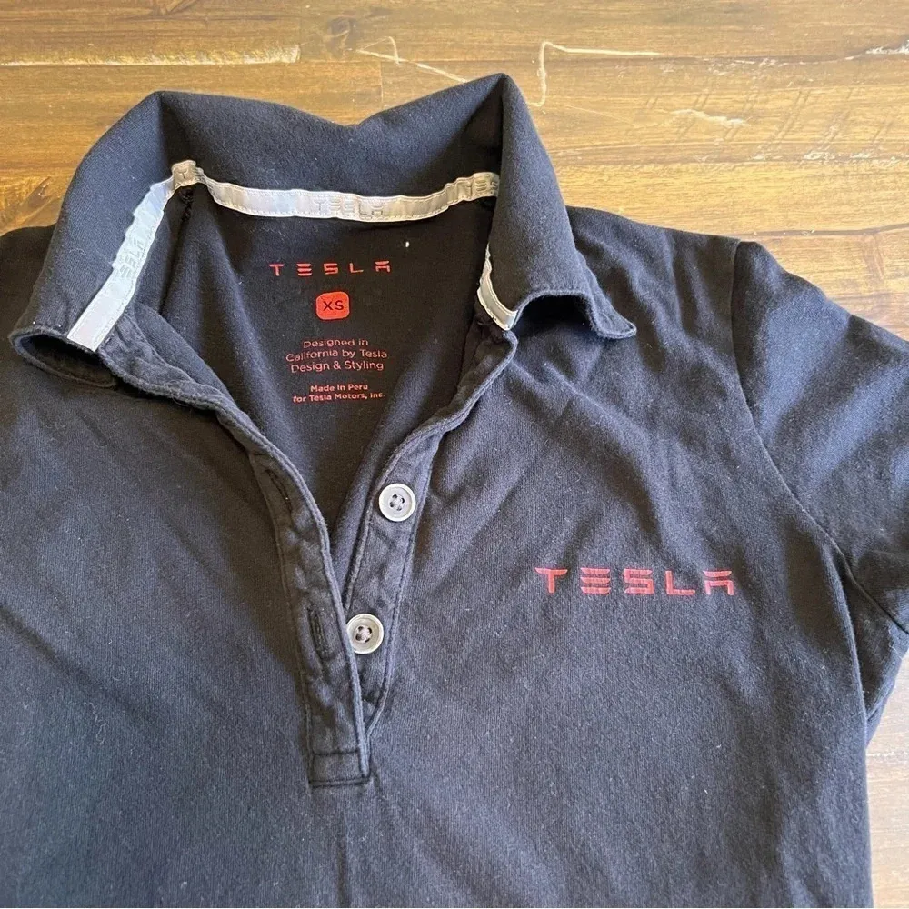 Tesla Black Logo Polo Size XS - Image 9