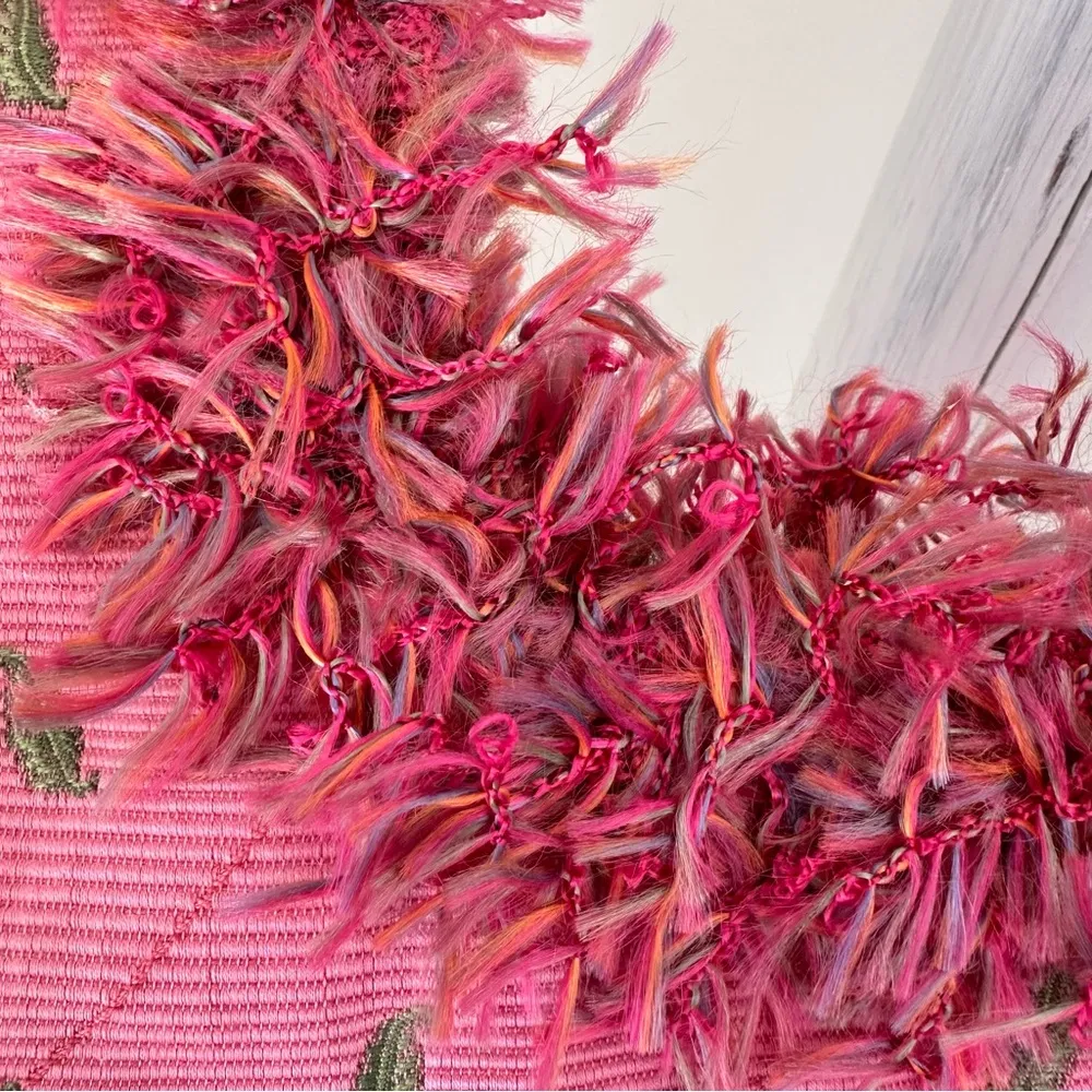 Custom made Pink Fabric Purse with Bead Accents - Image 6