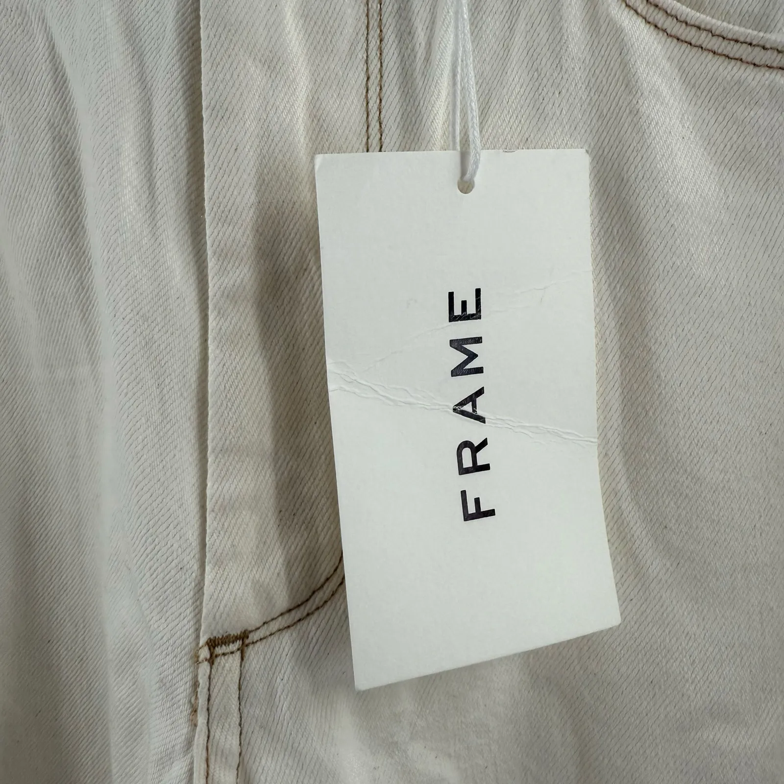 Frame Denim x Ilona Hamer Jeans SZ 26 High Rise Straight Leg Blanc Cream NWT - Image 11