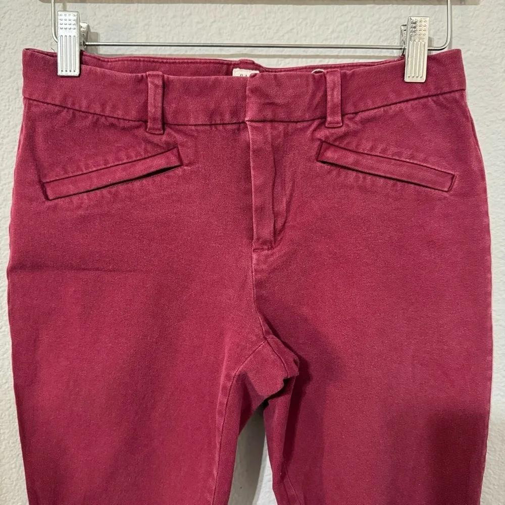 GAP Women Burgundy Skinny Ankle Formal‎ Stretchy Casual Pants Size 4 R - Image 2