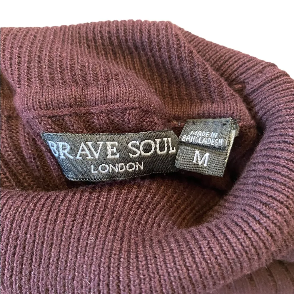 Brave Soul London women’s burgundy long sleeve tunic turtleneck size medium - Image 5