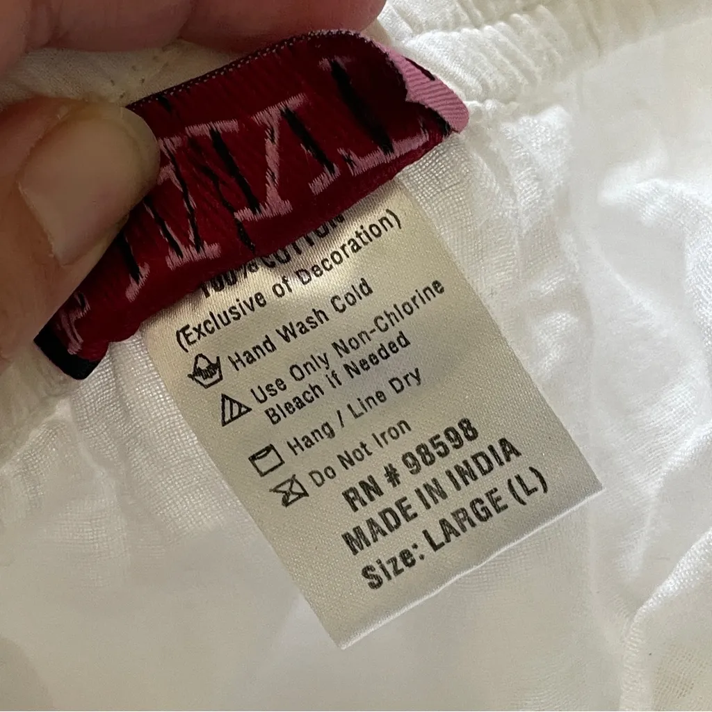 Vintage Peasant Skirt cotton eyelet embroidery lace mini womens White (large) - Image 7