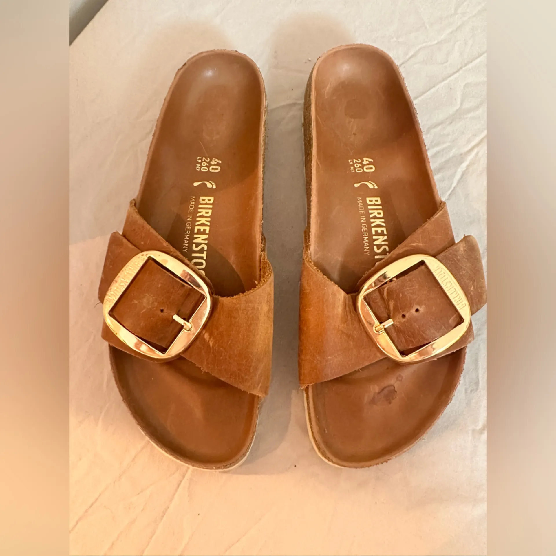 Birkenstock Madrid Big Buckle Sandals | Cognac Leather | Women’s 40 (9–9.5) - Image 6