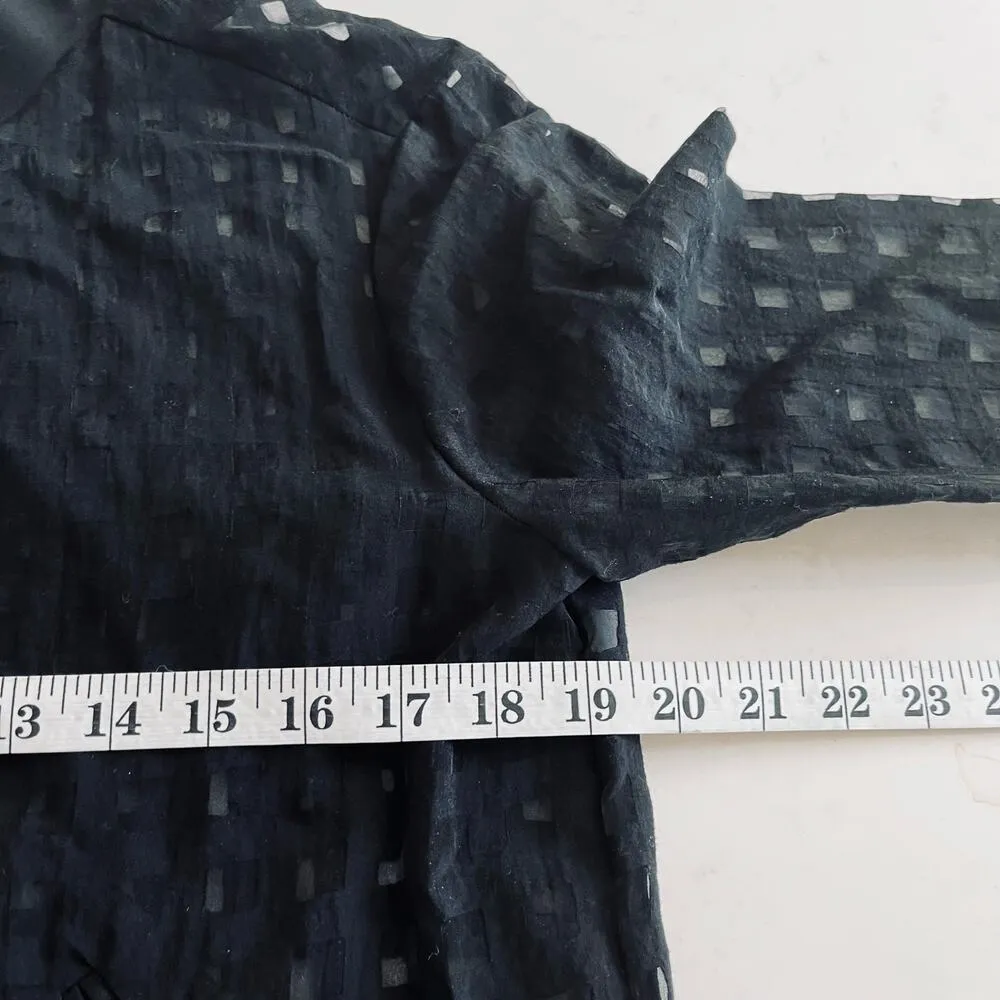 Zara Black Window Pane Bomber Semi Sheer Jacket size M - Image 9