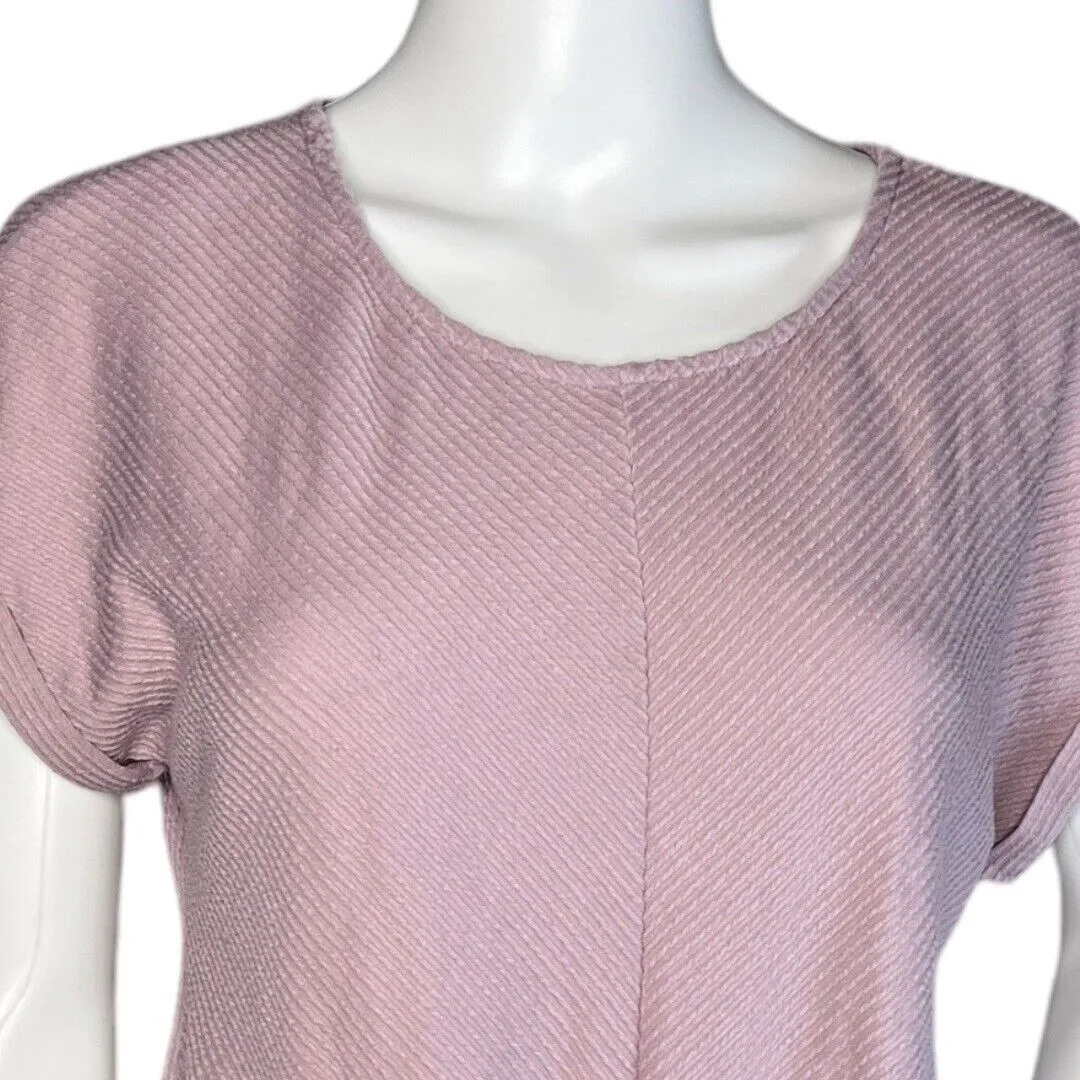 W5 Shirt Womens Medium Purple Pink Ribbed Knit Updated Basic‎ Neutral Minimalist - Image 5