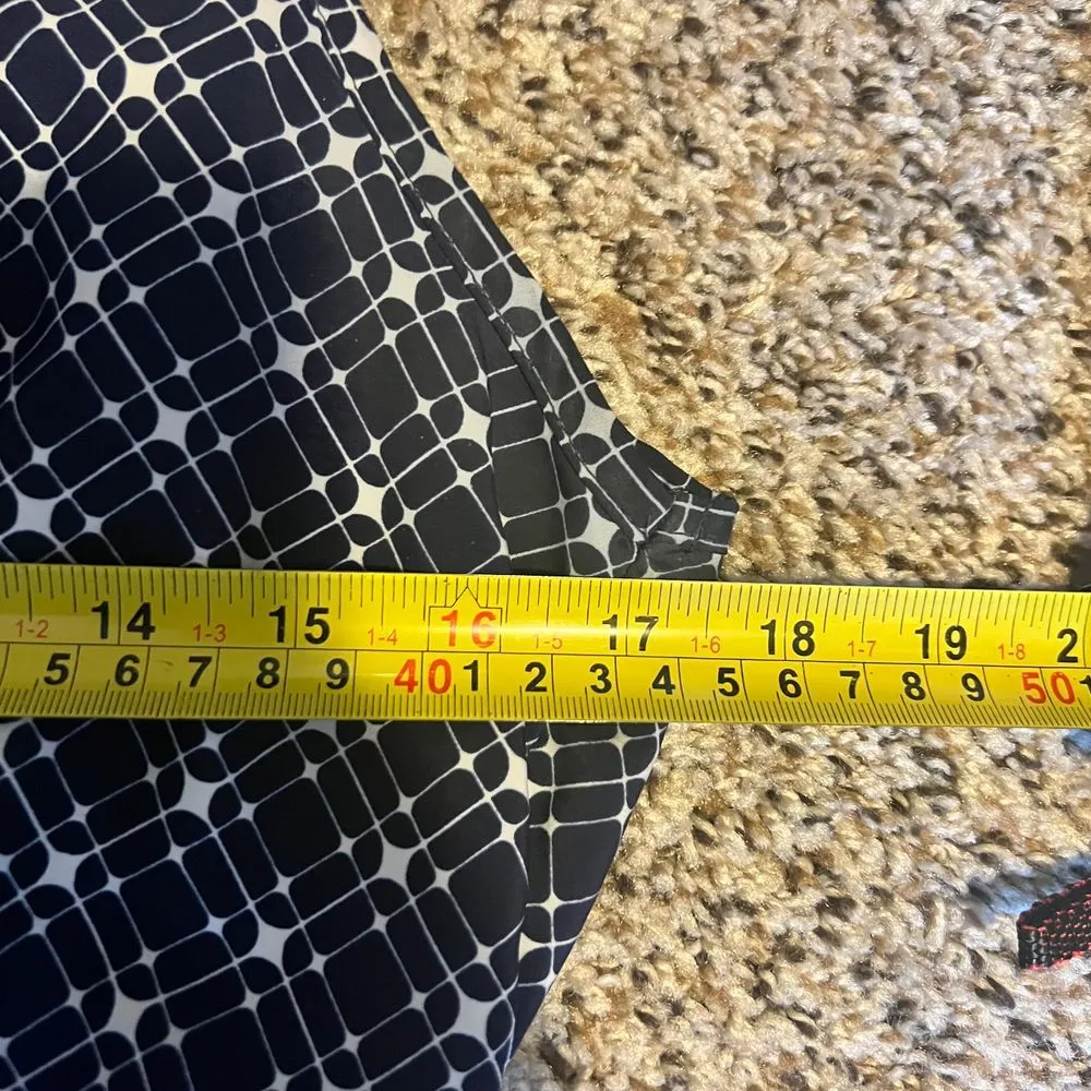 41 Hawthorn Navy Geometric Floral Border‎ Print Sleeveless A - Image 3