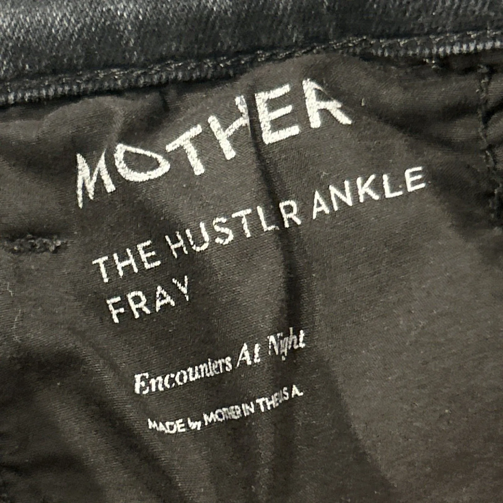 Mother The Hustler Ankle Fray Jeans Womens 23 Black Encounters At Night - Image 6