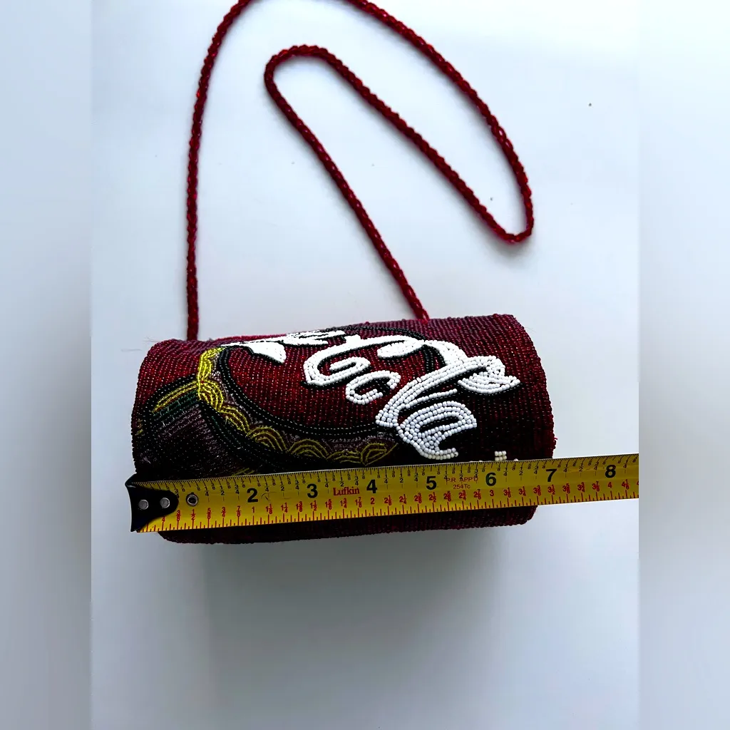 Vintage Red Coca Cola beaded crossbody barrel bag viral rare - Image 6