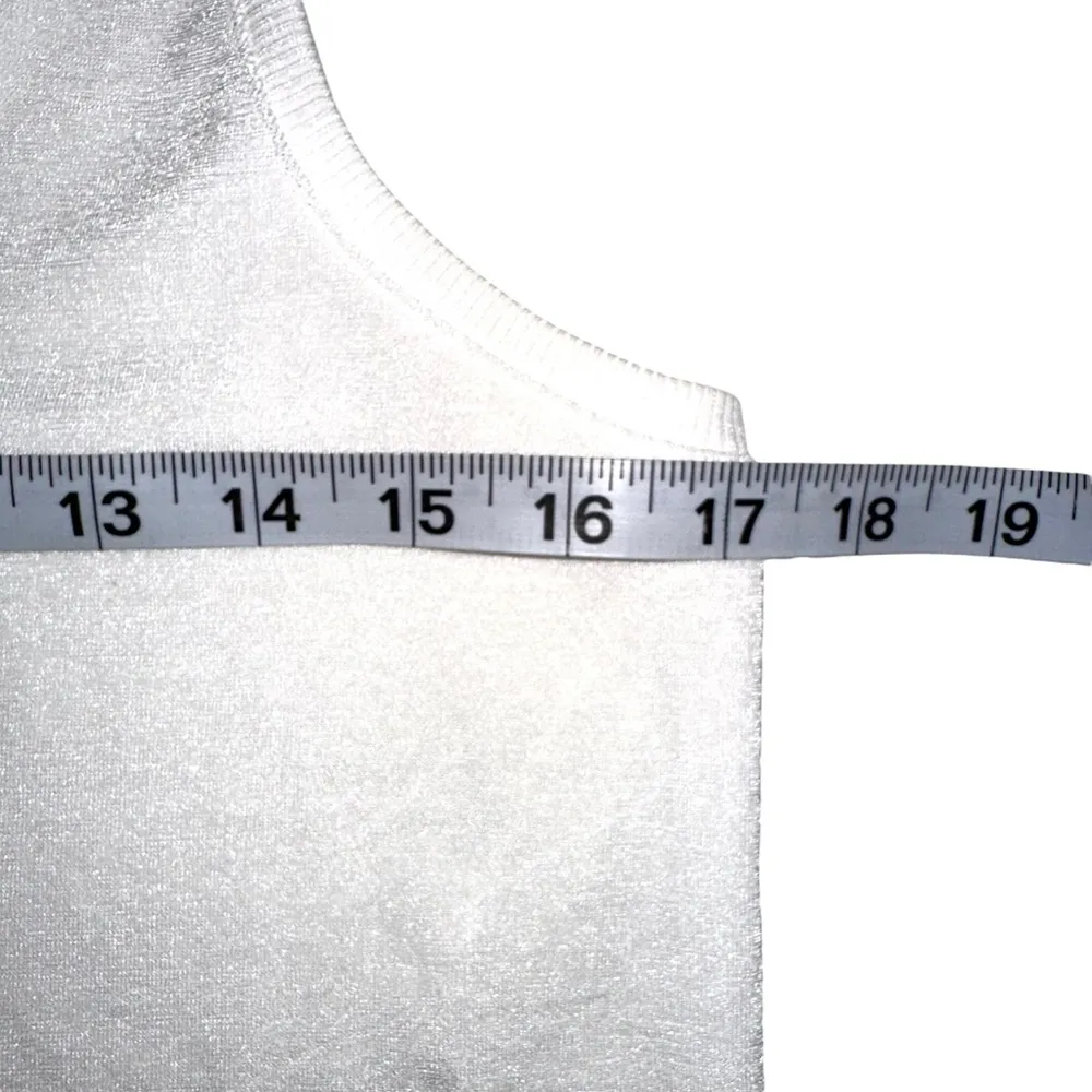 ZARA White Ribbed Sleeveless Asymmetrical Hem Tunic Top MEDIUM - Image 5