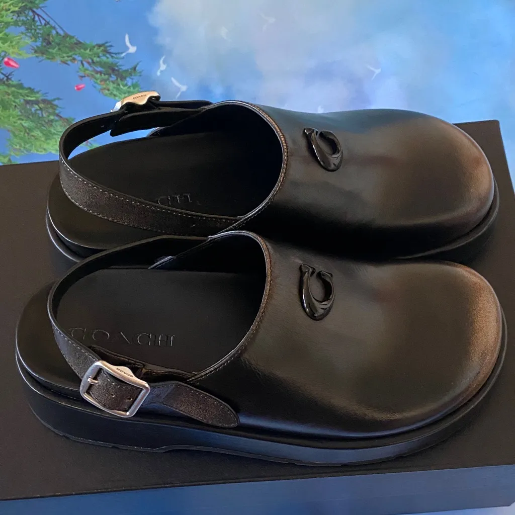 NWT COACH
Women's Sculpted C Loved Leather
Platform Clogs - Image 9