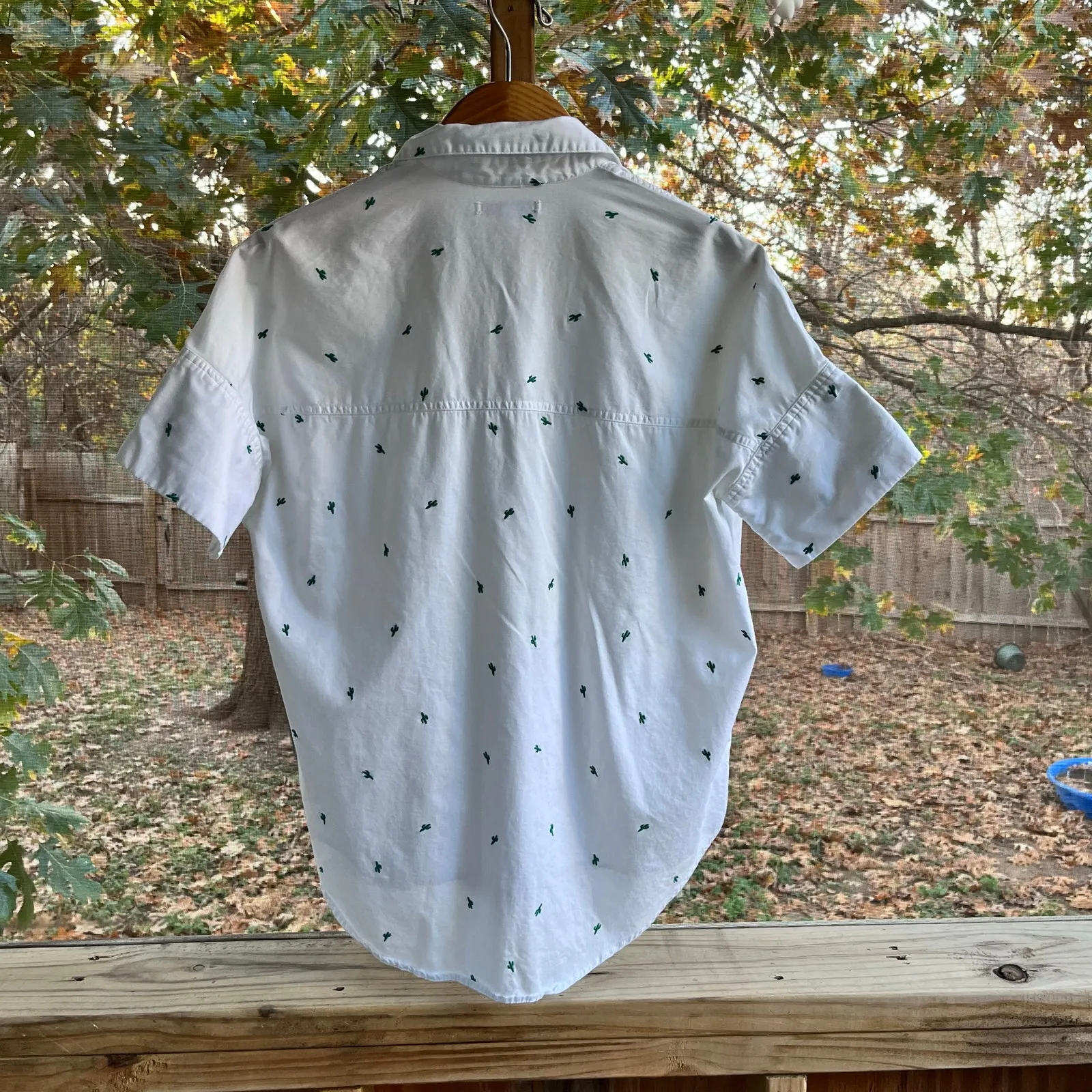 Madewell Women's Embroidered Cactus Courier Shirt 100% Cotton Size XS - Image 5