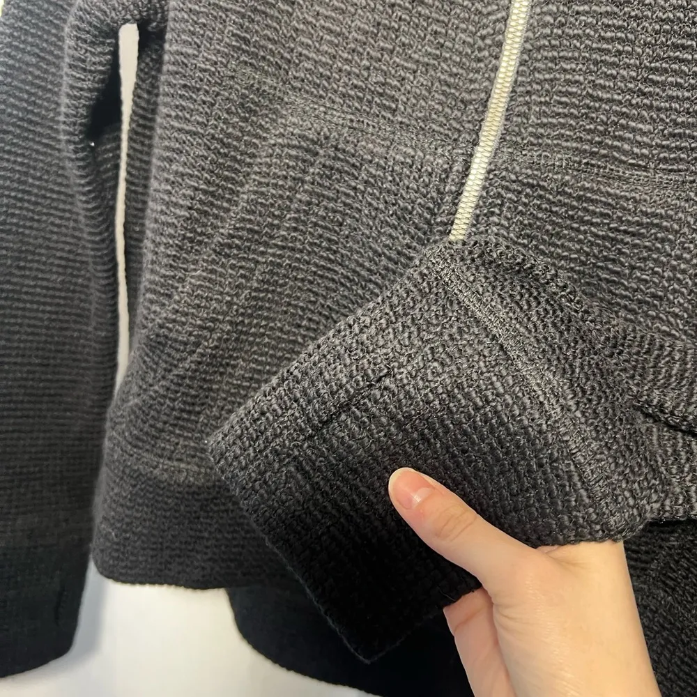 NWT SWEATY BETTY Restful Boucle Zip Through Jacket Cardigan Black - Image 8