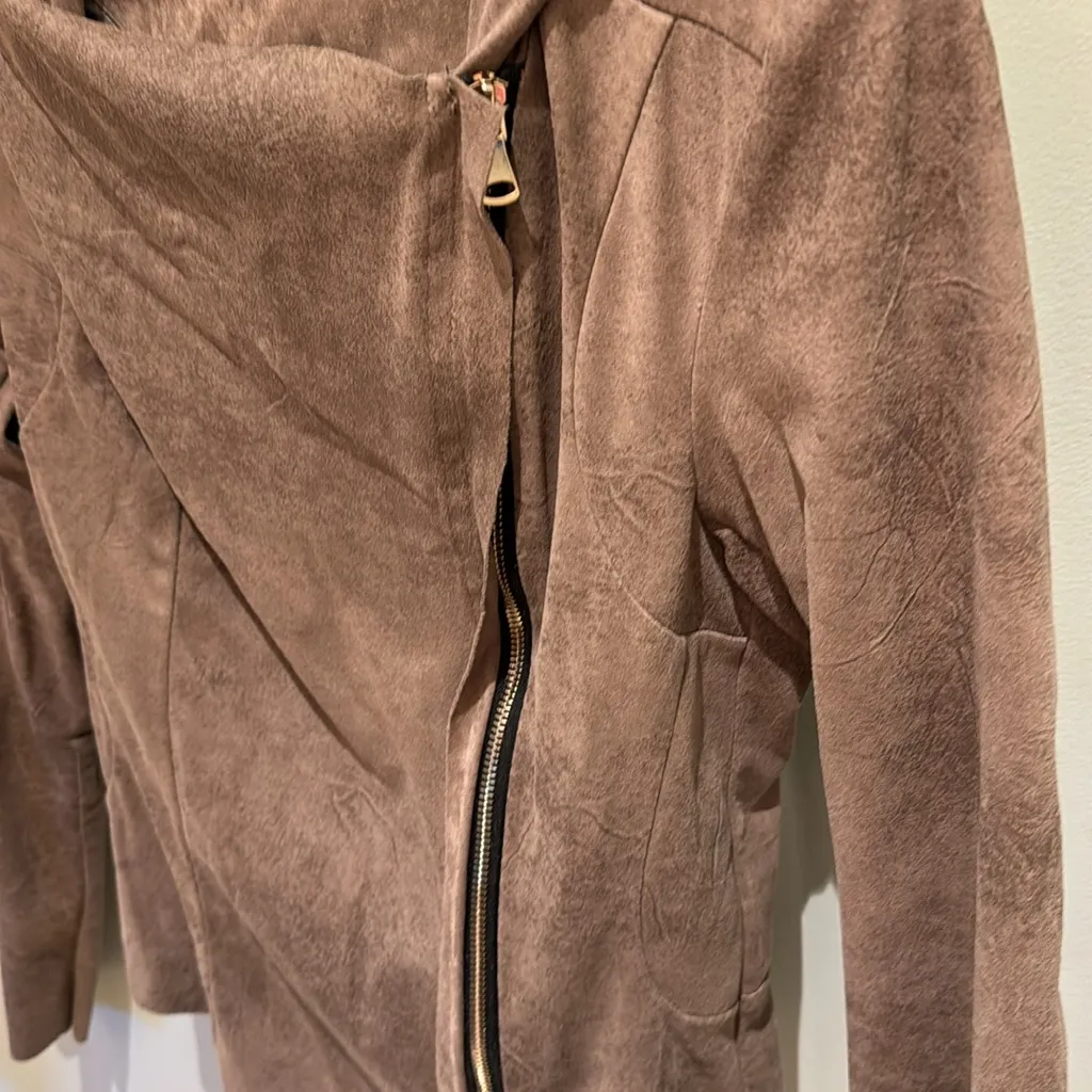 ZARA  suede feel tan zip up jacket EUC - Image 3