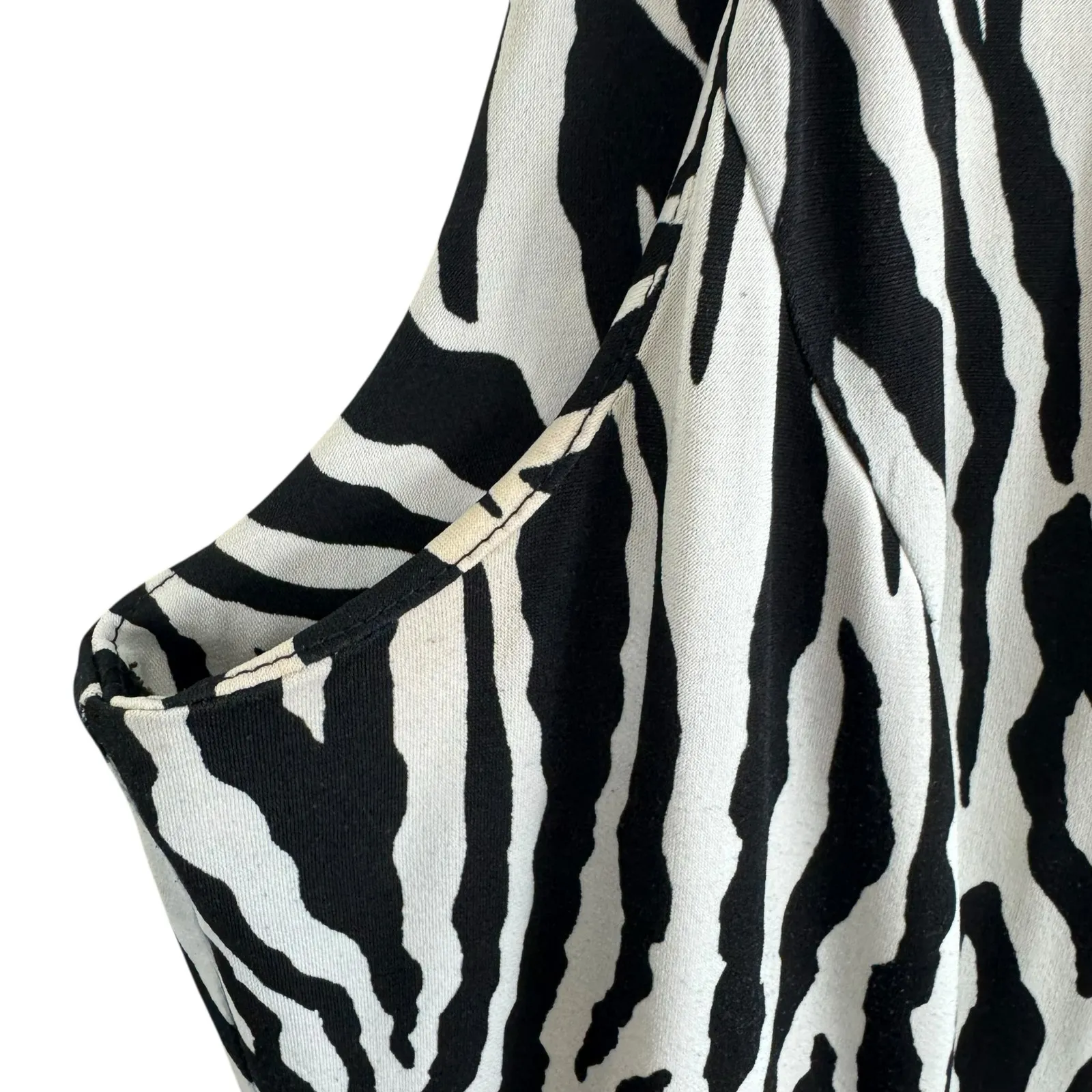 Danny & Nicole Black White Zebra Print Sleeveless Knee Length Sheath Dress Sz 16 - Image 4