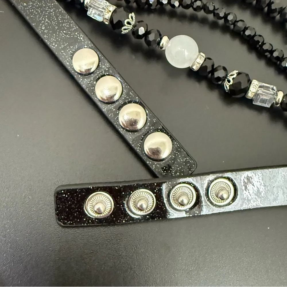 Black Silver Beaded Watch Band Compatible Apple Watch 40/41mm - Image 6