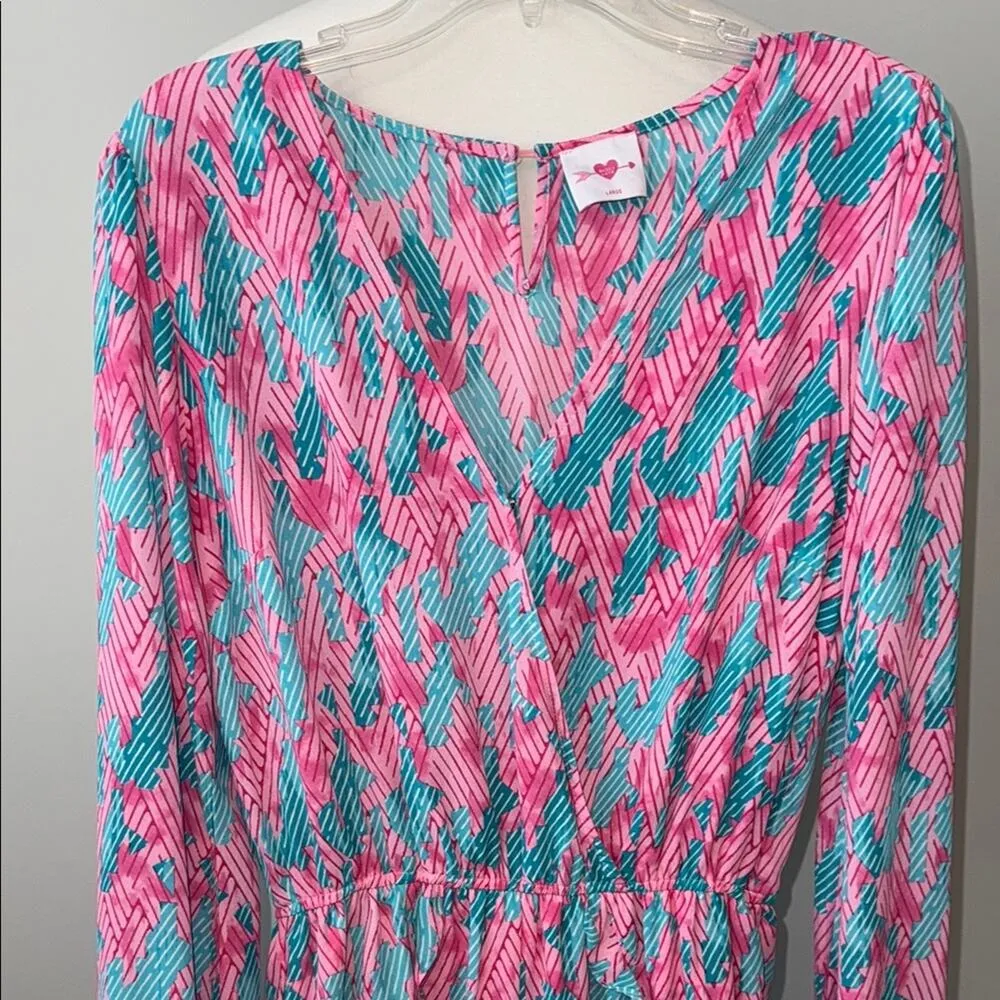 Buddy Love Blue Pink Long Sleeve Shorts V - Image 3