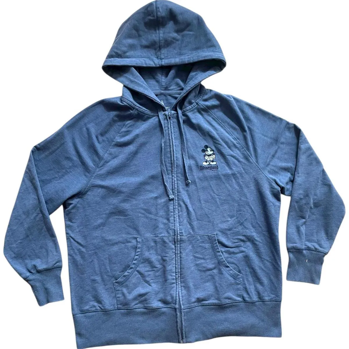 Disney Parks Mickey Mouse Full Zip Hoodie Sweater Sweatshirt Blue Women Size 1X - Image 4