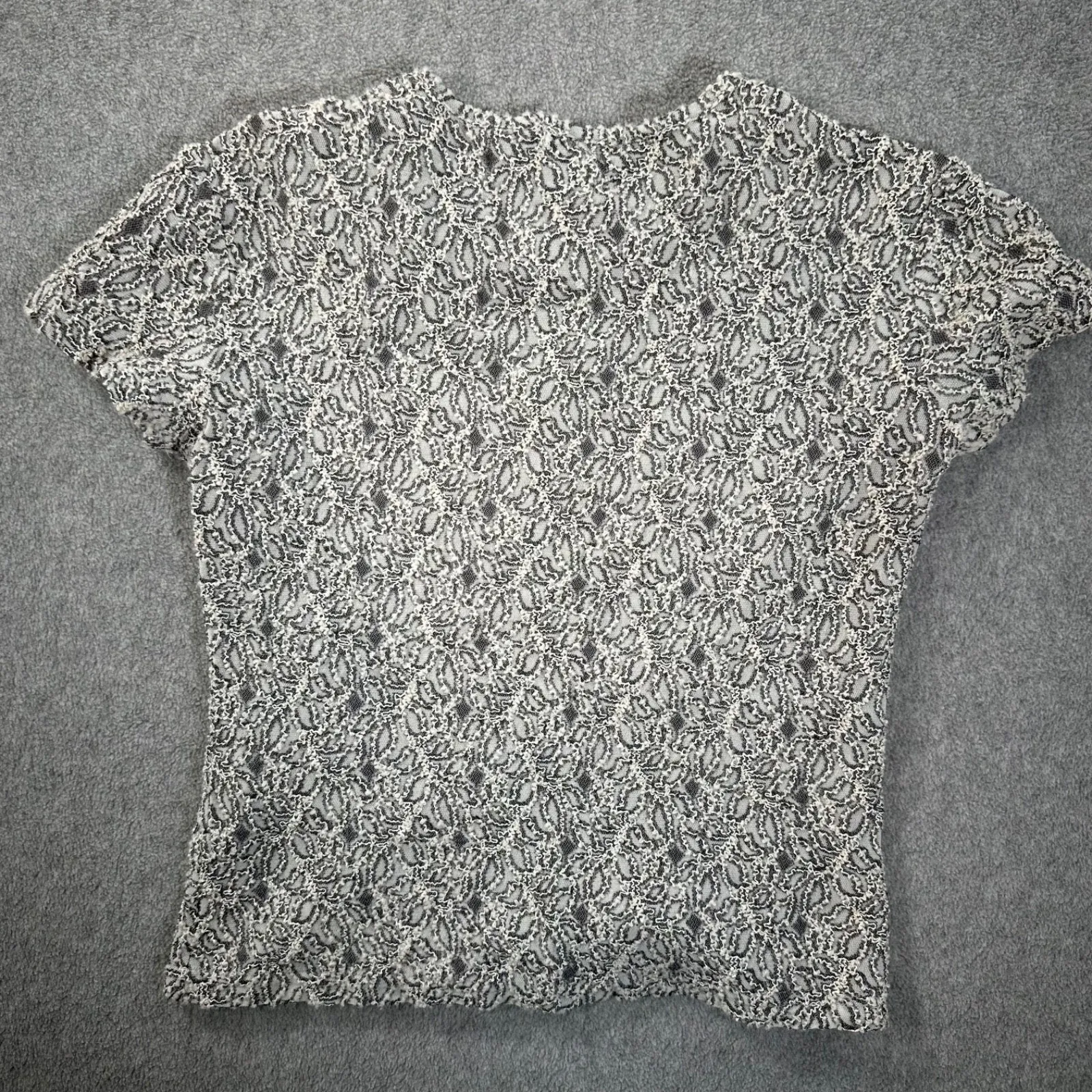 Star CCC Embroidered Vintage Fitted Tee Top Short Cap Sleeve Size Small Y2k Gray - Image 8