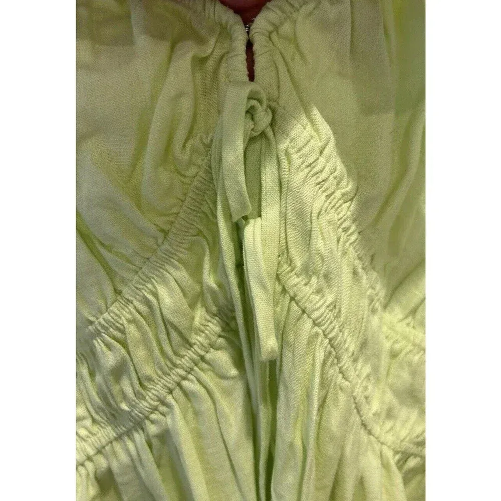 Universal Thread Linen Rayon Top Green Puff‎ Long Sleeve Tie-Front Large NWT - Image 3