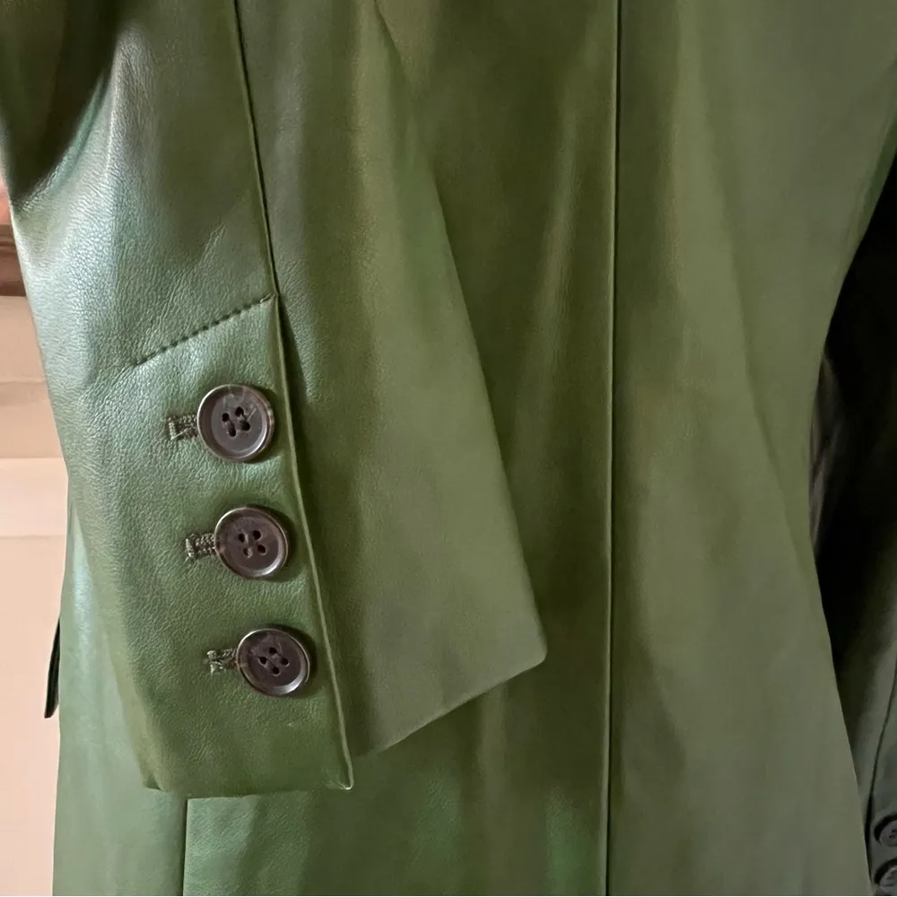 NEW Avec Les Filles Faux Leather One-Button Blazer, Green Size S, Retail $299 - Image 7