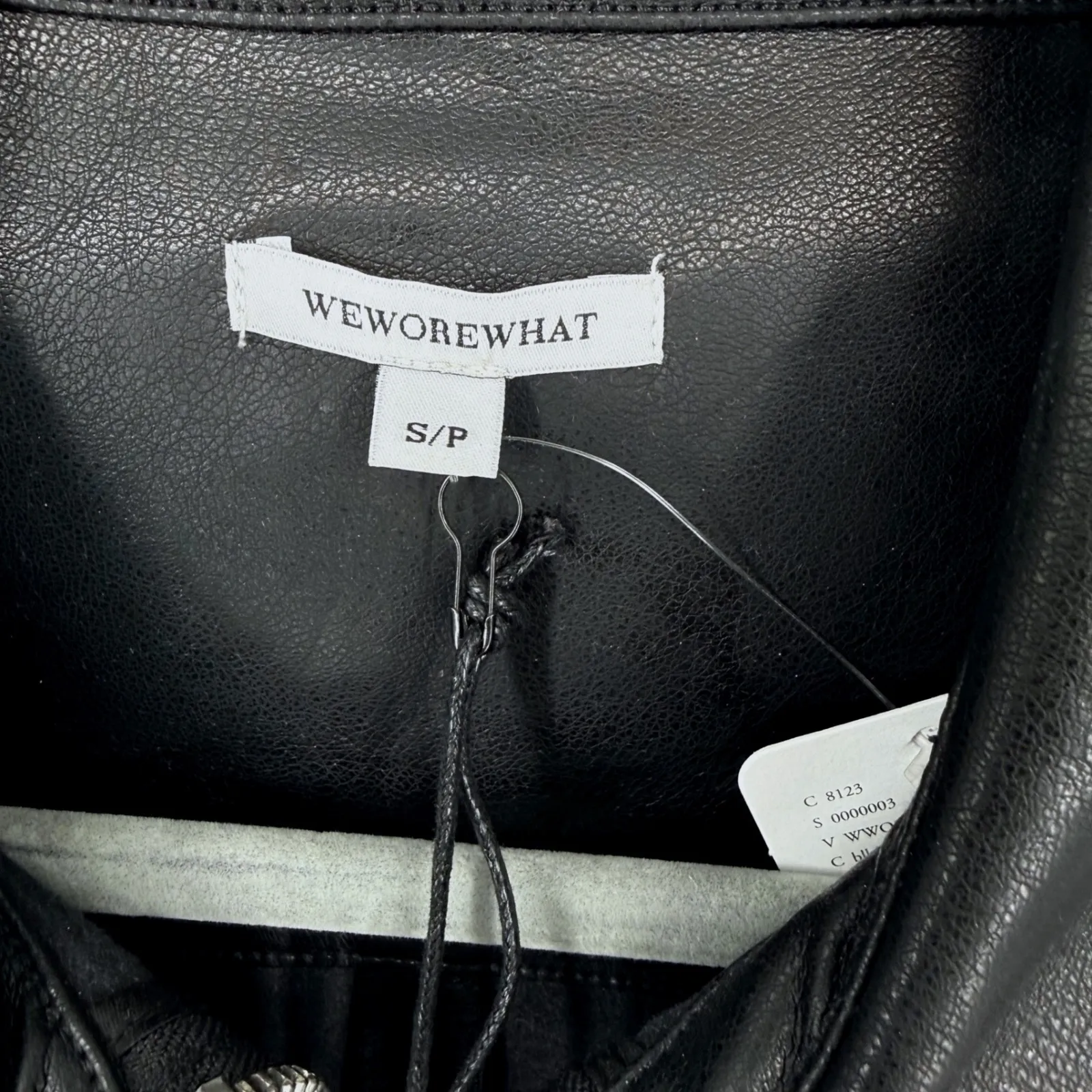 WEWOREWHAT Utility Jumpsuit Black Vegan Leather Zipper Pockets S NWT Moto Edgy - Image 4