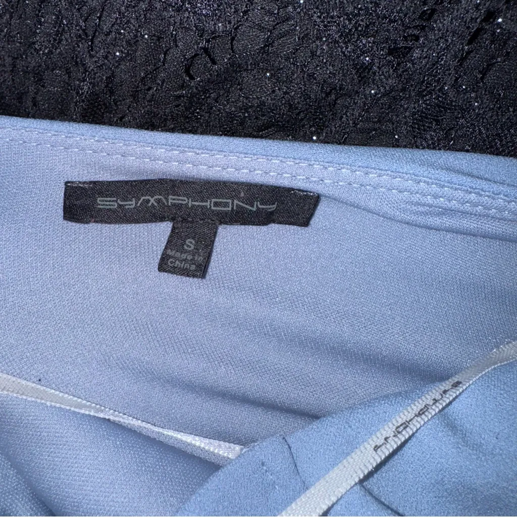 Symphony Baby Blue Formal Strapless Party Gown Maxi Dress Womens Small - Image 8