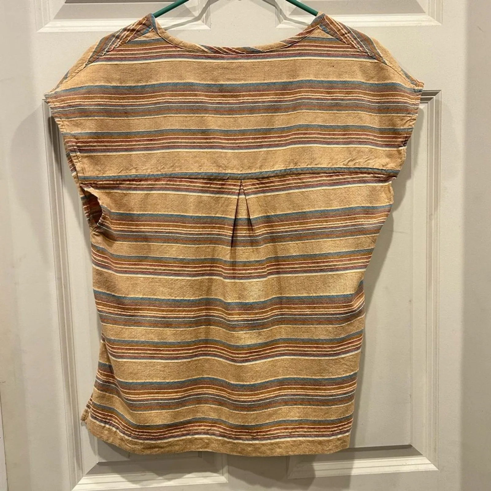 KAVU True Outdoor Wear Striped V Neck Cap Sleeve Casual Top Women S Gorpcore - Image 6