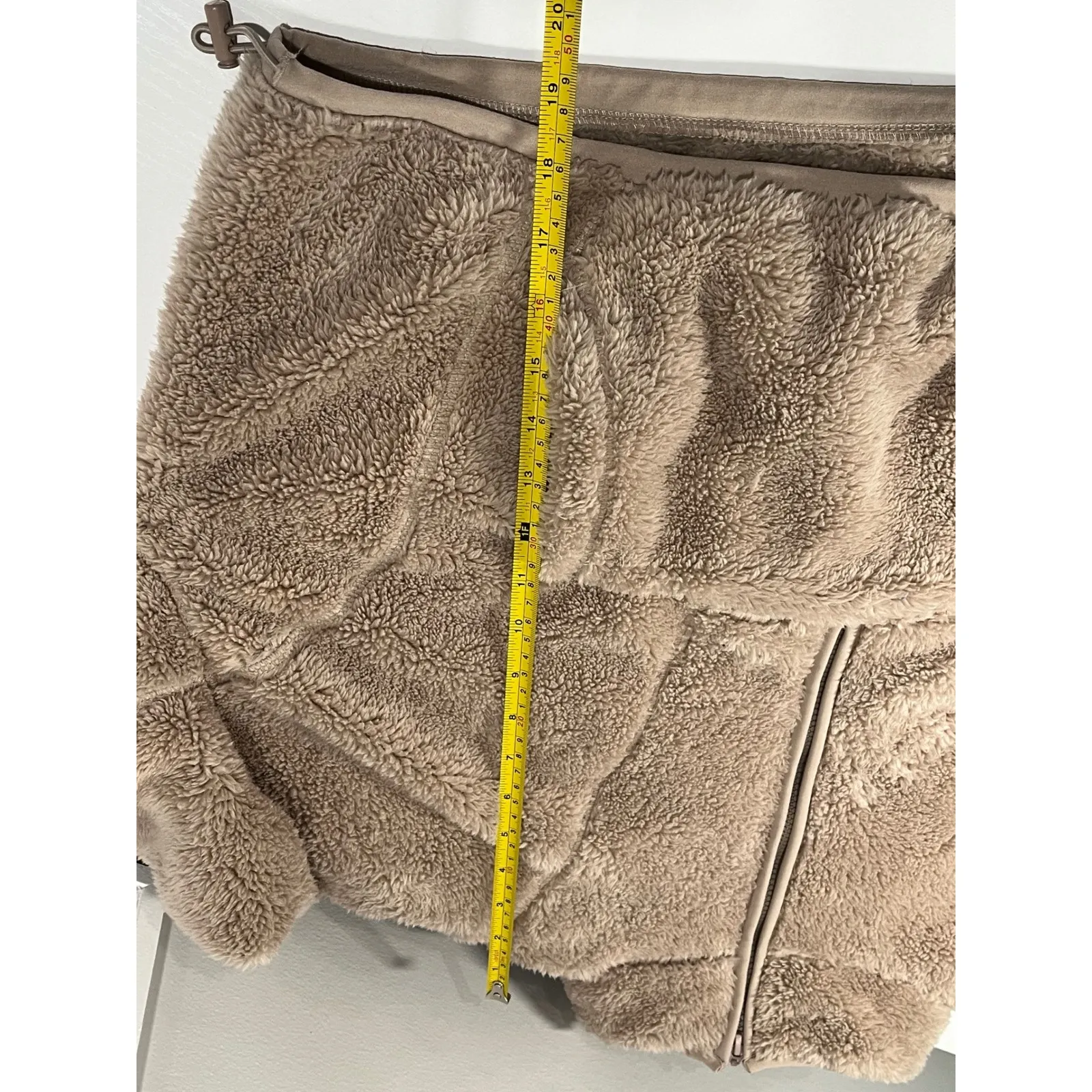 Aeropostale Fuzzy Fleece Half Zip Pullover Jacket Tan Size M - Image 7