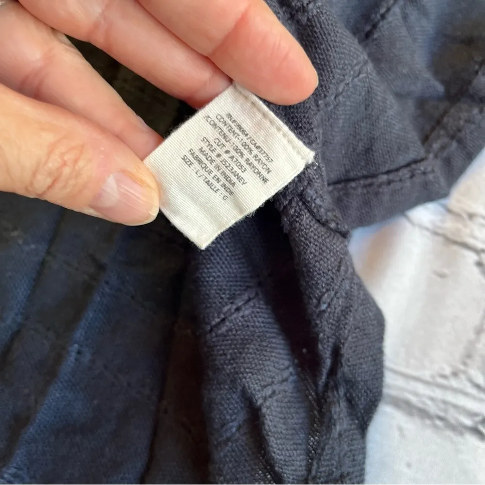 Billabong Designers Closet Large Blue Bohemian Top Womens Beachy Boho Cropped - Image 9