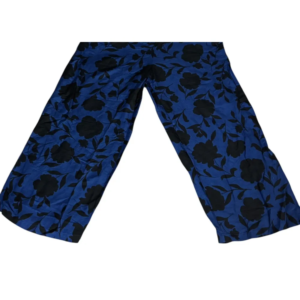 New Kate Spade New York x Target Jumpsuit Blue Black Floral Size 17 Linen Blend - Image 4