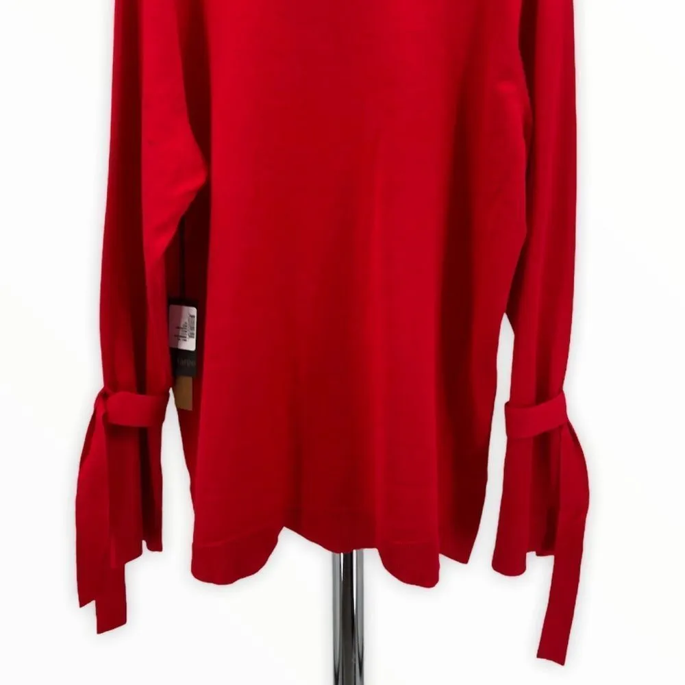 Maree Pour Toi Red Scalloped Ribbon Cuff Sweater Size 16W - Image 7