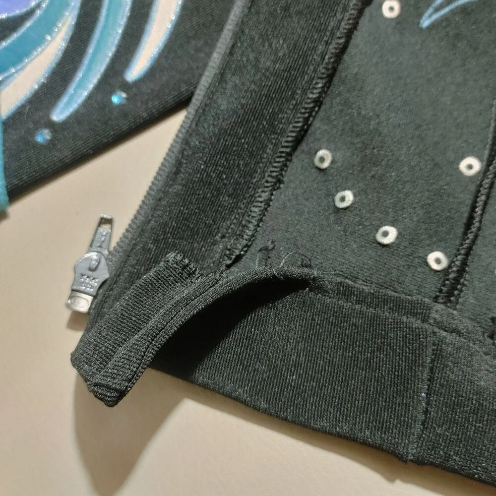 Jacket Size XL1849 Authentic Ranchwear Rodeo Black Turquoise Peacock Feather - Image 9