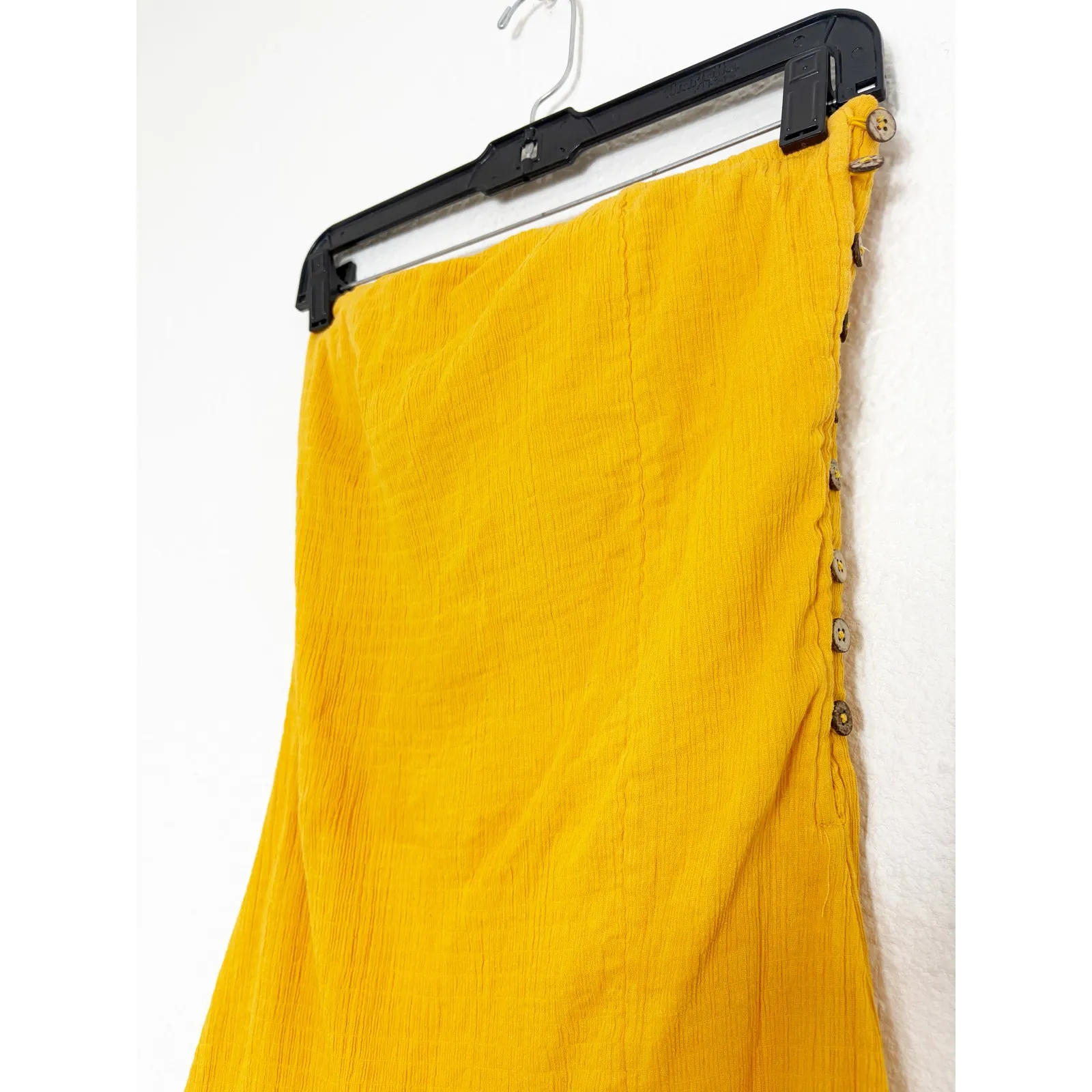 Free People Made Me Blush Midi Dress Size Small Yellow Asymmetrical Ruffle Hem - Image 8