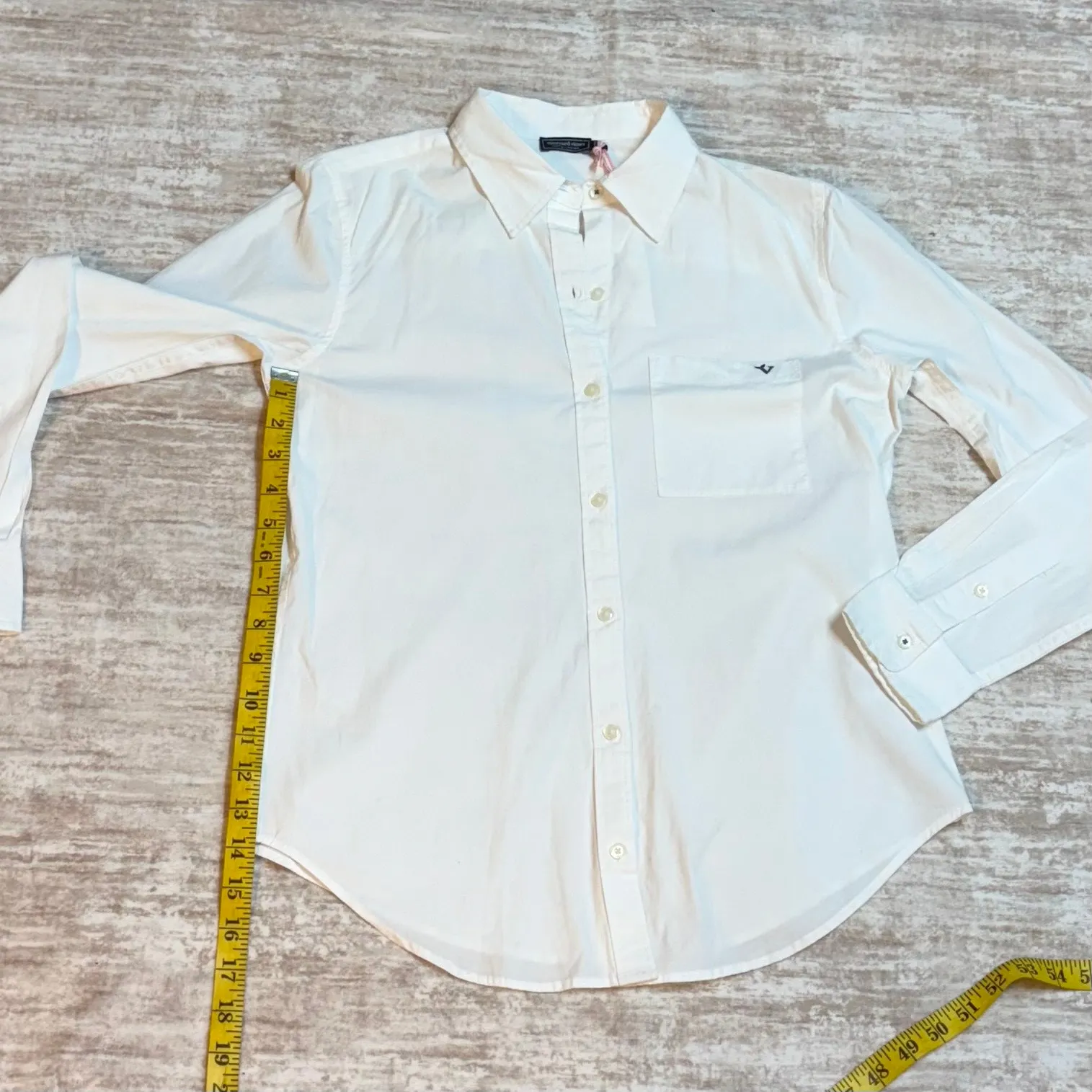 Vineyard Vines Women’s 2 White Cap Poplin Classic Button Down Woven Tops Collar - Image 2